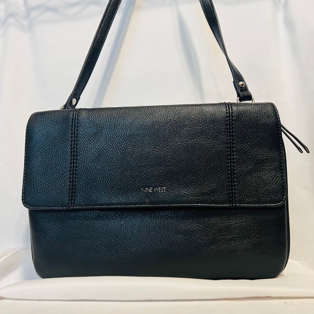 Nine West Crossbody/Shoulder Purse-Black/Pink/Tan-Flap/Zip up-